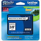 Brother® P-Touch® TZe Labeling Tape, 3/8"W, Black on White