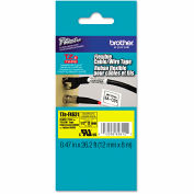 Brother® P-Touch® TZe Flexible Tape Cartridge, 1/2in x 26.2ft, Black on Yellow