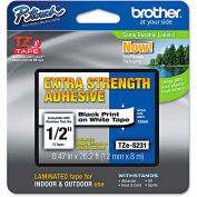Brother® P-Touch® TZe Extra Strength Labeling Tape, 1/2"W, Black on White