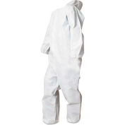 Boardwalk® BWK00032L Disposable Coveralls, White, Large, Polypropylene, 25/Case