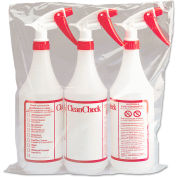 Boardwalk® 32 oz. Trigger Spray Bottle, Clear/Red, HDPE Plastic, 3/Pack