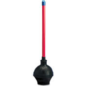 Unisan 6" Dia. Toilet/Drain Plunger Head W/ 20" Plastic Handle, 6 Pack - BWK09201