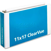 Cardinal® Tabloid ClearVue Slant-D Ring Binder, 3" Capacity, 11 x 17, White