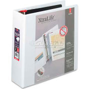 Cardinal® XtraLife ClearVue Non-Stick Locking Slant-D Ring Binder, 3", White