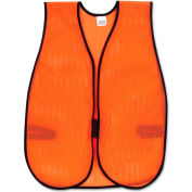 MCR™ V201 Safety Vest, Polyester Mesh, Hook Closure, Orange, One Size