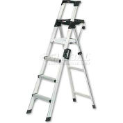 Cosco 6 Ft. Lightweight Alum. Folding Step Ladder W/Leg Lock & Handle, 300Lb Cap - CSC2061AABLD