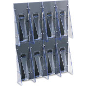 deflect-o 56201 Multi-Pocket Wall-Mount Literature Systems, 18-1/4"W x 2-7/8"D x 23-1/2"H, Clear/BL