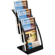 deflect-o DEF693604 Three-Tier Leaflet Holder, 6-3/4"W x 6-15/16"D x 13-5/16"H, Black