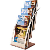 deflect-o 693645 Three-Tier Leaflet Holder, 6-3/4"W x 6-15/16"D x 13-5/16"H, Silver