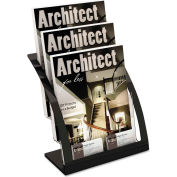 deflect-o DEF693704 Three-Tier Magazine Holder, 11-1/4"W x 6-15/16"D x 13-5/16"H, Black