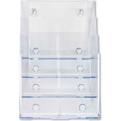 deflect-o 77441 Multi Compartment DocuHolder, 4 Compartments, 9-1/4"W x 7"D x 13-1/2"H, Clear