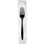 Dixie® DXEFH53C7, Individually Wrapped Forks, Plastic, Black, 1000/Carton