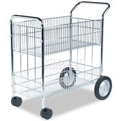 Fellowes® 40912 Chrome Wire Mail Cart 37.5 x 21.5 x 39.5
