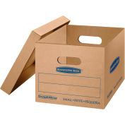 Bankers Box® SmoothMove Classic Small Moving Boxes, 15"L x 12"W x 10"H, Kraft/Blue, 15/Pack