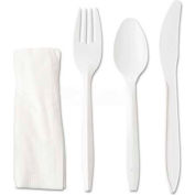 GEN GEN4KITMW,  Wrapped Cutlery Kit, Plastic, White, 250/Carton