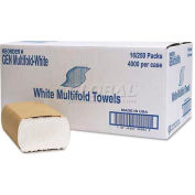 General Supply Multifold Towel, 1-Ply, Whtie, 250 Bundles/Case - GERMULTIFOLDWH