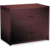 Global Industrial™ Lateral File Cabinet - 36w x 20d x 29h - Dark Espresso - Genoa Series