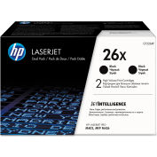 HP® 26X, 2-Pack High Yield Black Original LaserJet Toner Cartridges, 9000 Page Yield