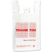Inteplast Group Printed "Thank You" T Shirt Bags, 12"L x 7"W x 3"H, White, 500/Pack