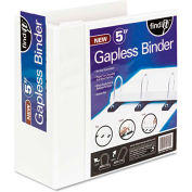 find It™ Gapless Loop Ring View Binder, 11 x 8-1/2, 5" Capacity, White