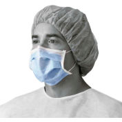Medline NON27375Z Basic Procedure Face Masks with Earloops, Blue, 50/Box