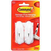 3M Command™ General Purpose Hooks, Medium, 3-lb Capacity, Plastic, White, 2/Pack