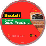 Scotch® Exterior Weather-Resistant Double-Sided Tape, 1" x 450", Gray w/Red Liner
