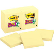 Post-it® Super Sticky Notes, 3 x 3, Twelve 90-Sheet Pads/Pack, Canary Yellow