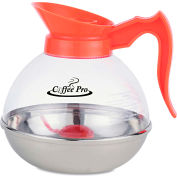 Coffee Pro Unbreakable Decaffeinated Coffee Decanter, 12-Cup, Stainless Steel/Polycarbonate