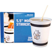 Royal Paper Wood Stir Sticks, 5-1/2" Long, Woodgrain, 1,000 Stirrers/Box