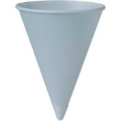 SOLO® Bare Treated Paper Cone Water Cups, 6 oz, WH, 200/Sleeve, 25 Sleeves/Carton