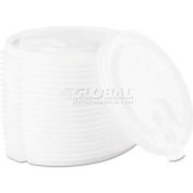 Dart® Lift Back & Lock Tab Cup Lids for Foam Cups, 10-24 Oz. Cups White, 2000/Carton