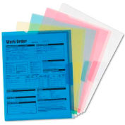 Smead® Project Jackets, Letter, Poly, Clear/Translucent: Blue/Green/Yellow/Red, 5/Pack