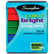 Swingline® Color Bright Staples, Assorted Colors, Blue, Red, Green, 6,000/Pack