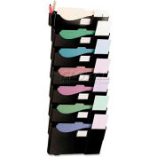 Universal Grande Central Filing System, Seven Pocket, Wall Mount, Plastic, Black
