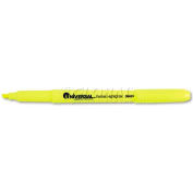 Universal Pocket Clip Highlighter, Chisel Tip, Fluorescent Yellow Ink, 1 Dozen
