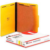 Universal® Pressboard Classification Folders, Letter, Four-Section, Yellow, 10/Box