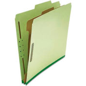 Universal® Pressboard Classification Folder, Letter, Four-Section, Green, 10/Box
