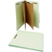 Universal® Pressboard Classification Folder, Letter, Six-Section, Gray-Green, 10/Box
