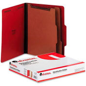 Universal® Pressboard Classification Folders, Letter, Six-Section, Ruby Red, 10/Box
