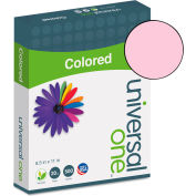 Universal® Pink Colored Paper, 20 Lb., 8-1/2" x 11", 500 Sheets/Ream