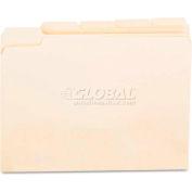 Universal® File Folders, 1/5 Cut Assorted, One-Ply Top Tab, Letter, Manila, 100/Box