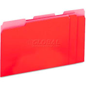 Universal® Recycled Interior File Folders, 1/3 Cut Top Tab, Letter, Red, 100/Box