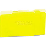 Universal® Recycled Interior File Folders, 1/3 Cut Top Tab, Letter, Yellow, 100/Box