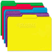 Universal® File Folders, 1/3 Cut Double-Ply Top Tab, Letter, Assorted Colors, 100/Box