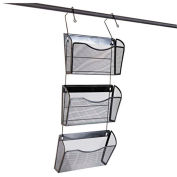 Universal One Mesh Three-Pack Wall Files with Hanger, Letter, Black