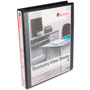 Universal® Round Ring Economy Vinyl View Binder, 1" Capacity, Black