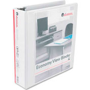 Universal® Round Ring Economy Vinyl View Binder, 2" Capacity, White