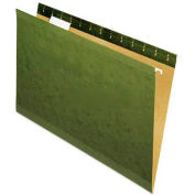 Universal® Reinforced Recycled Hanging Folder, 1/5 Cut, Legal, Standard Green, 25/Box