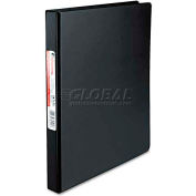 Universal® Suede Finish Vinyl Round Ring Binder, 1/2" Capacity, Black